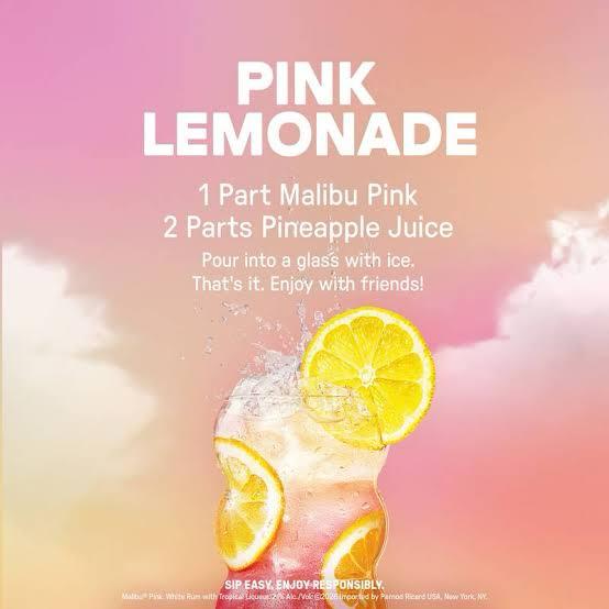 Malibu Pink – Ron Blanco con Licor Tropical 100 ml 🌴💗