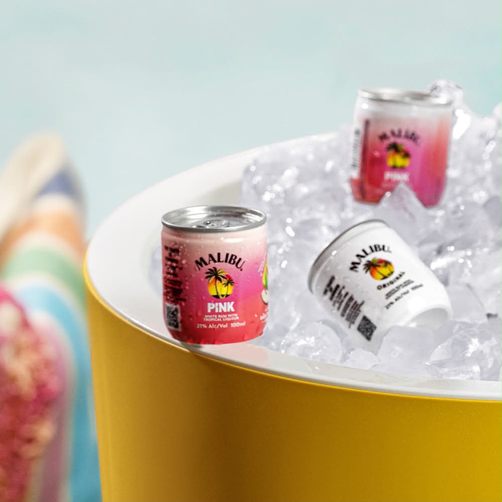 Malibu Pink – Ron Blanco con Licor Tropical 100 ml 🌴💗