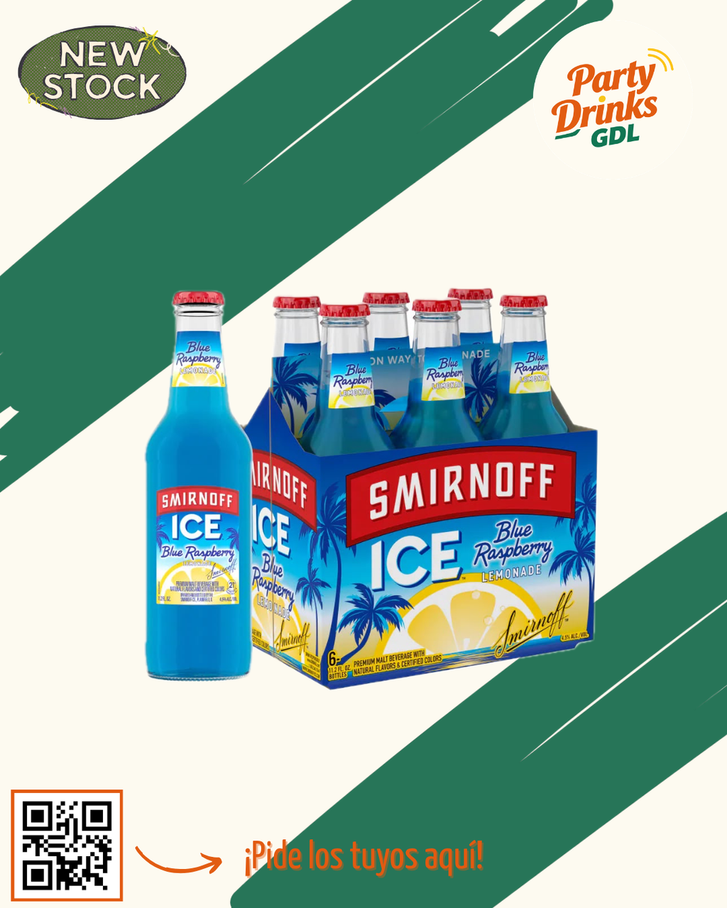 Smirnoff Ice Blue Raspberry Lemonade – 6 pack 🍋💙