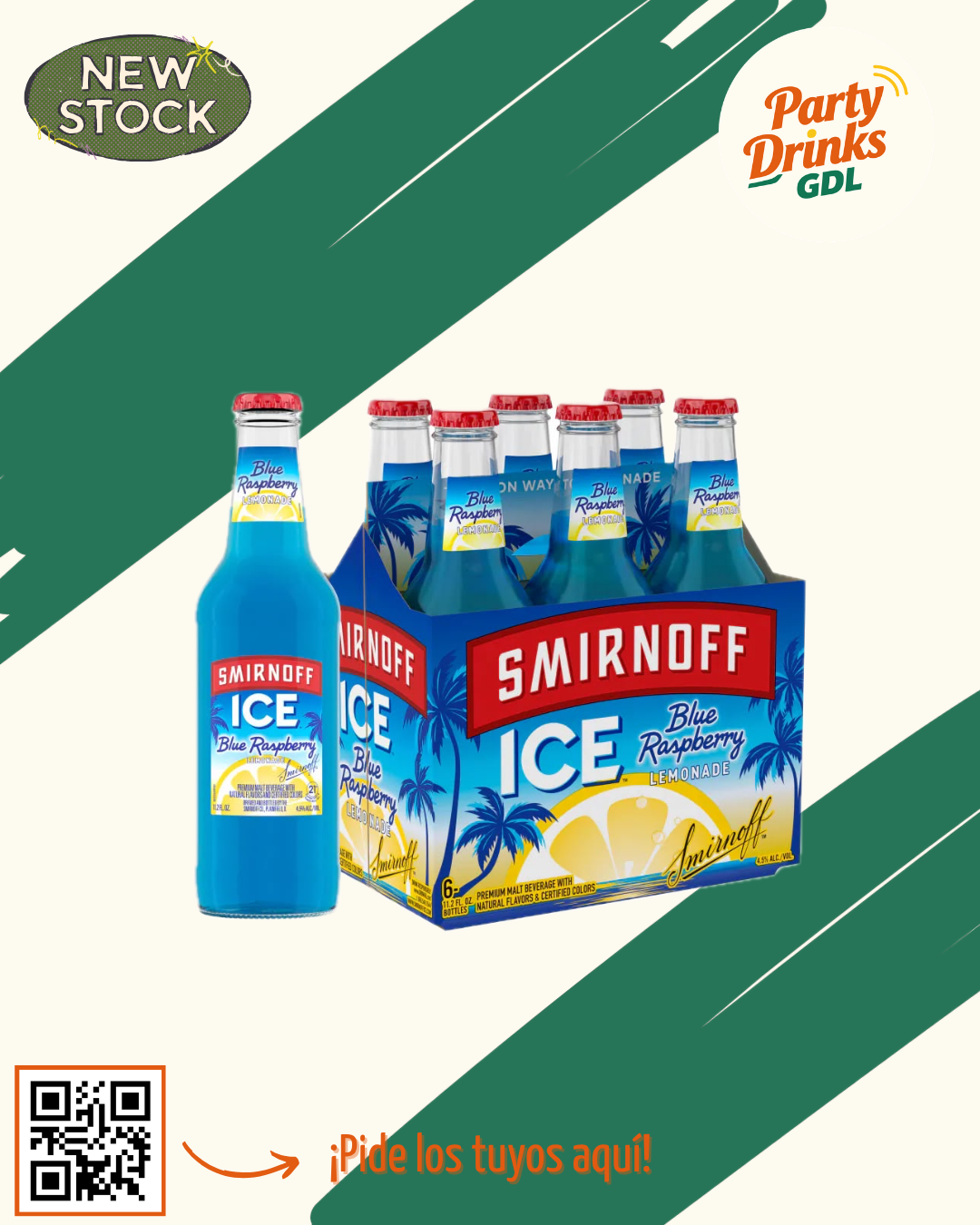 Smirnoff Ice Blue Raspberry Lemonade – 6 pack 🍋💙