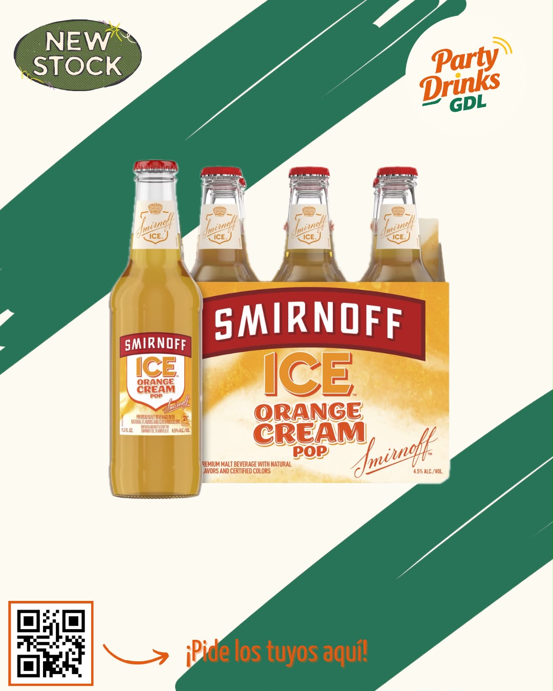 Smirnoff Ice Orange Cream Pop – 6 pack 🍊🍦